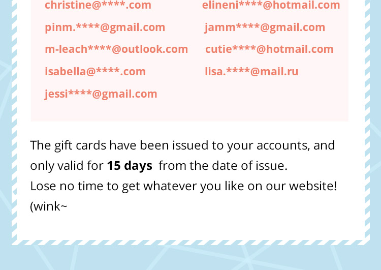 anniversary gift card winners announcement | zaful