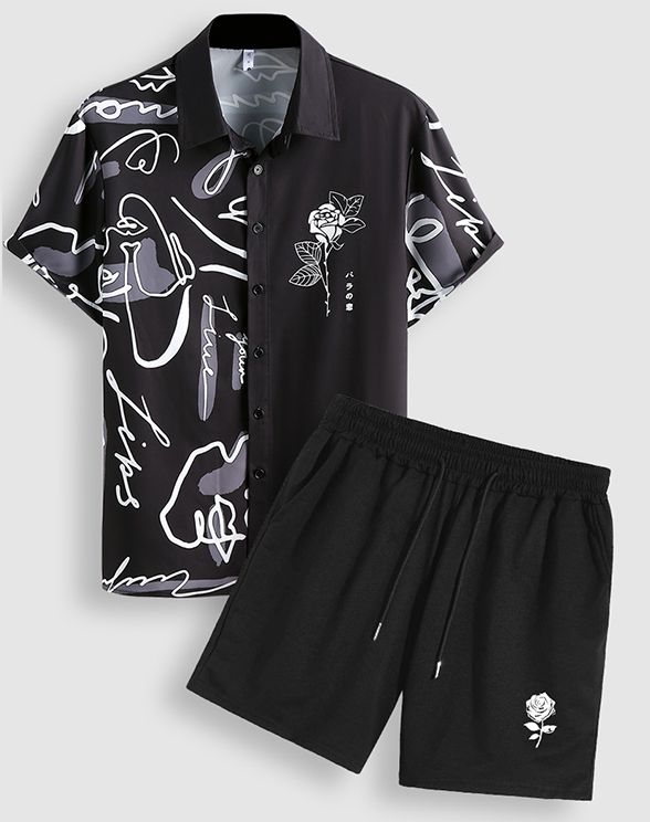  lady Rose Floral Pattern Drawstring Casual Shorts - WHITE XL Mobile