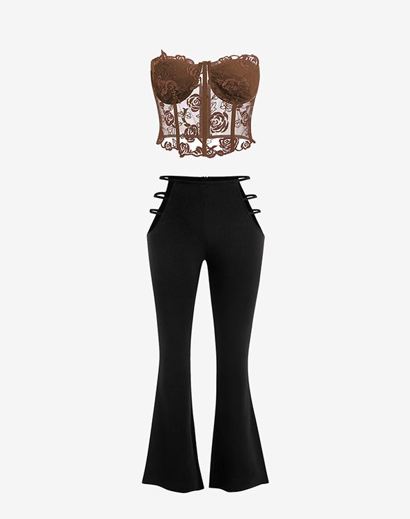 2022 Ladder Cutout Waist Textured 