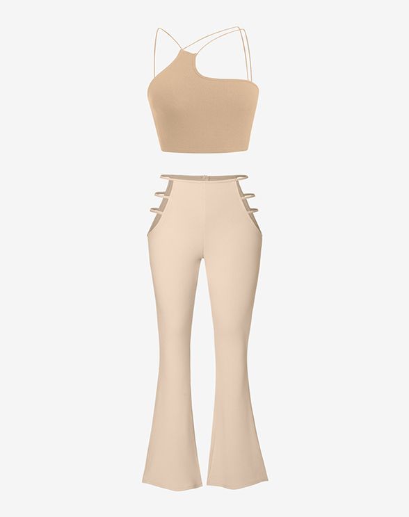 2022 Ladder Cutout Waist Textured 